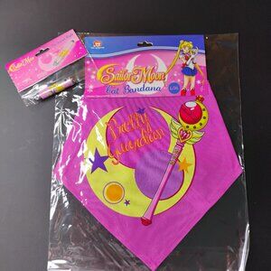 ✨ Sailor Moon Pet Bundle – Bandana (L/XL) + Cat Teaser Light – Brand New! ✨